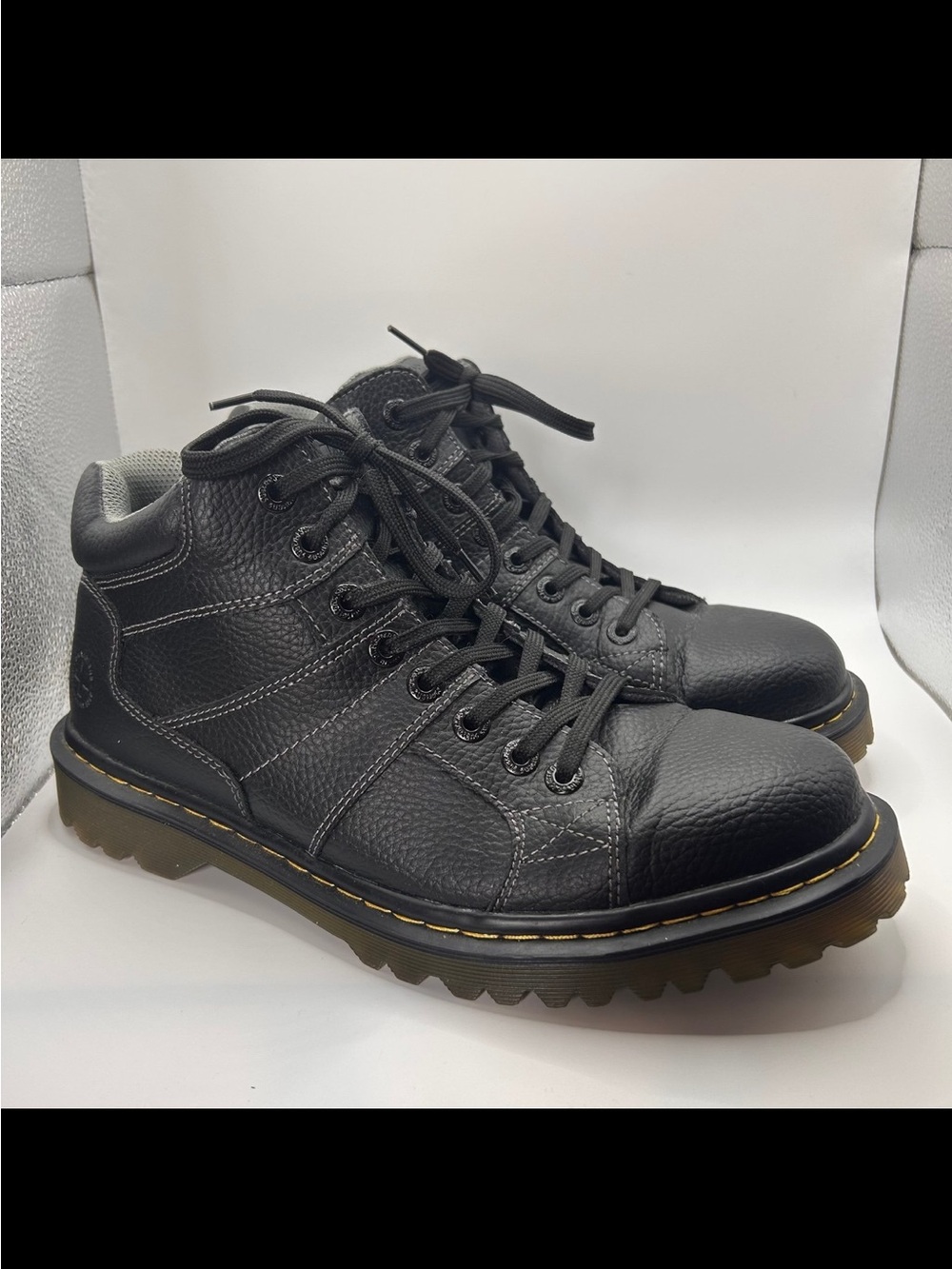 Dr. Martens Harrisland Black Leather High Top Lace-up Boots - Men’s Size 11